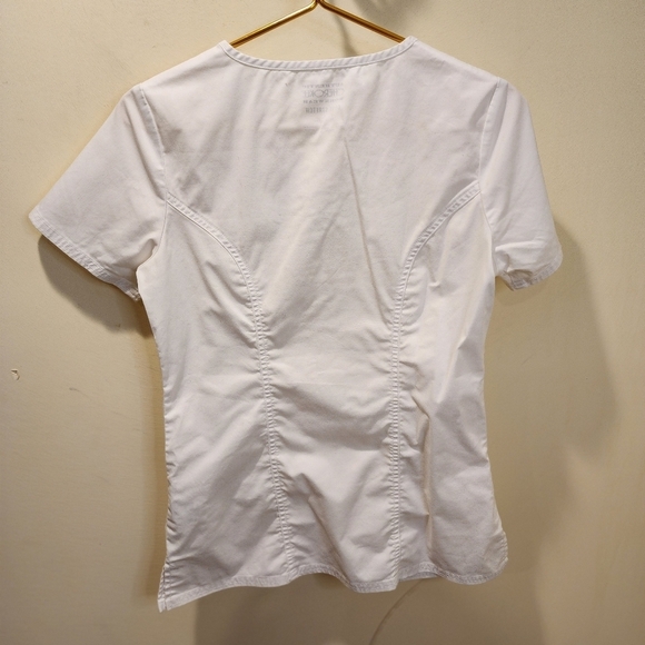 CHEROKEE Women's White Scrub top size XS - Picture 8 of 11